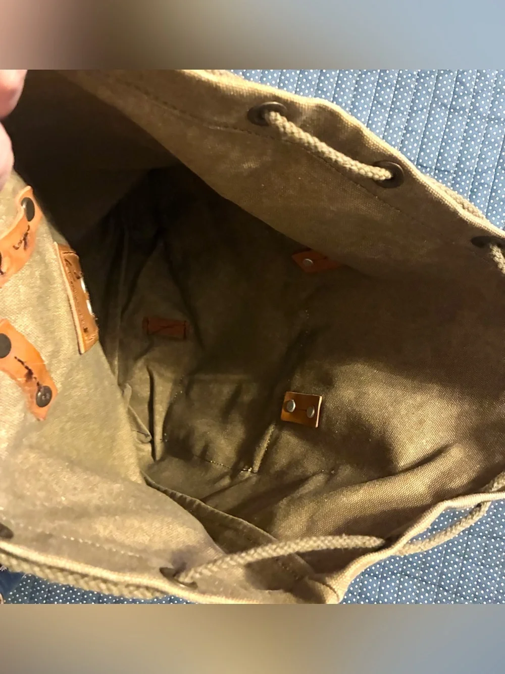 **NWOT** J. PETERMAN COMPANY HEAVY CANVAS/ LEATHER BACKPACK